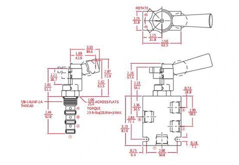 Производительность/Размер/Секционный чертеж IMR10-47A Ручной направляющий клапан