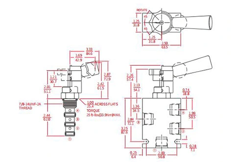 Производительность/Размер/Секционный чертеж IMR10-47B Ручной направляющий клапан