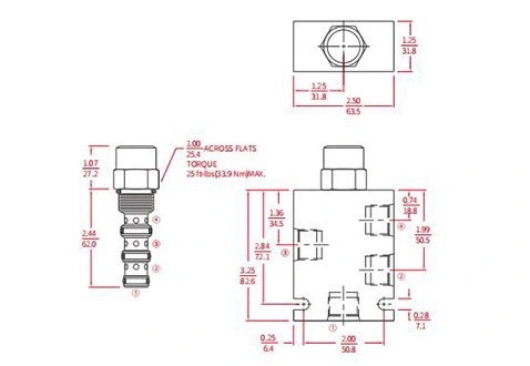 Производительность/Размер/Секционный чертеж IEC10-42 Обратный клапан ограничителя